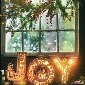 Anthropologie winter wonderland monogram letter O Decor NWT
